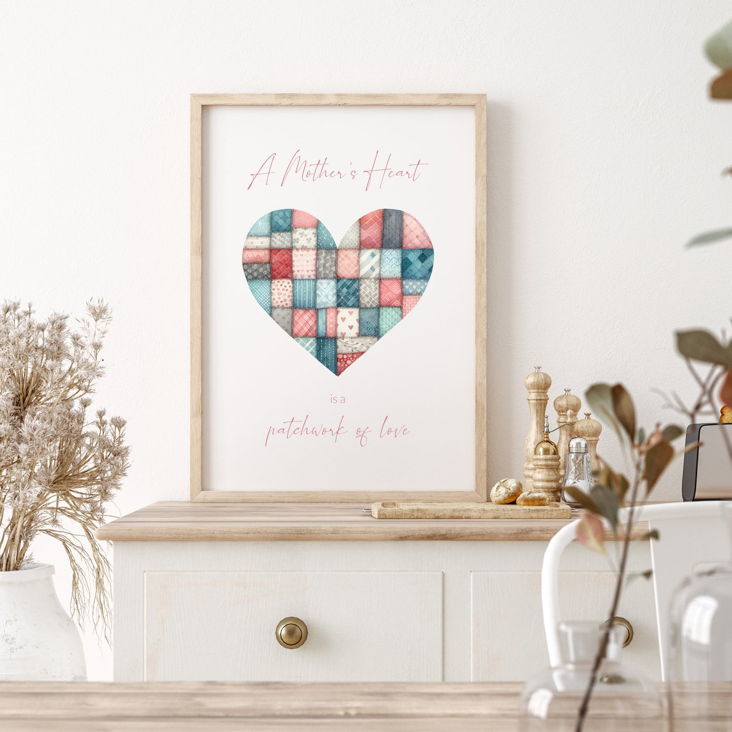 A Mother's Heart Is A Patchwork Of Love Print