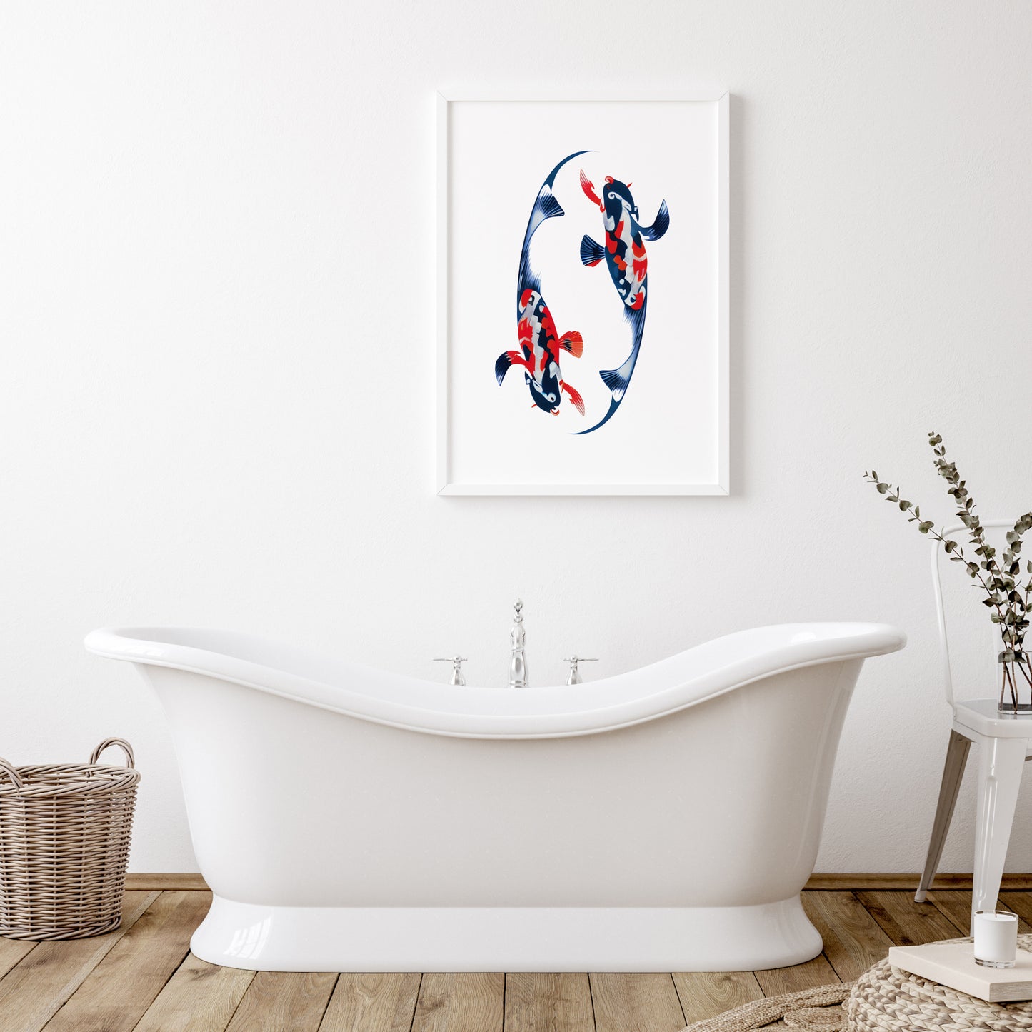 Abstract Koi Fish Yin & Yang Print