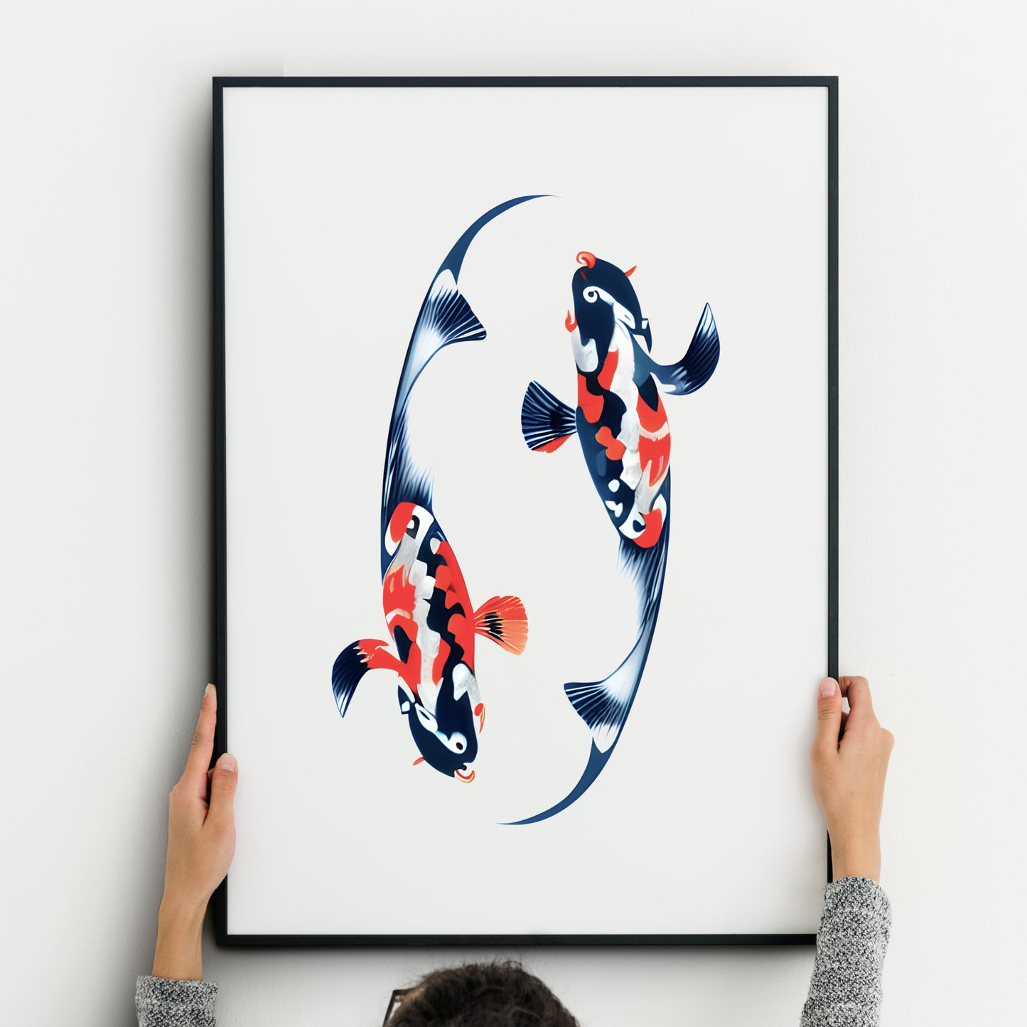 Abstract Koi Fish Yin & Yang Print