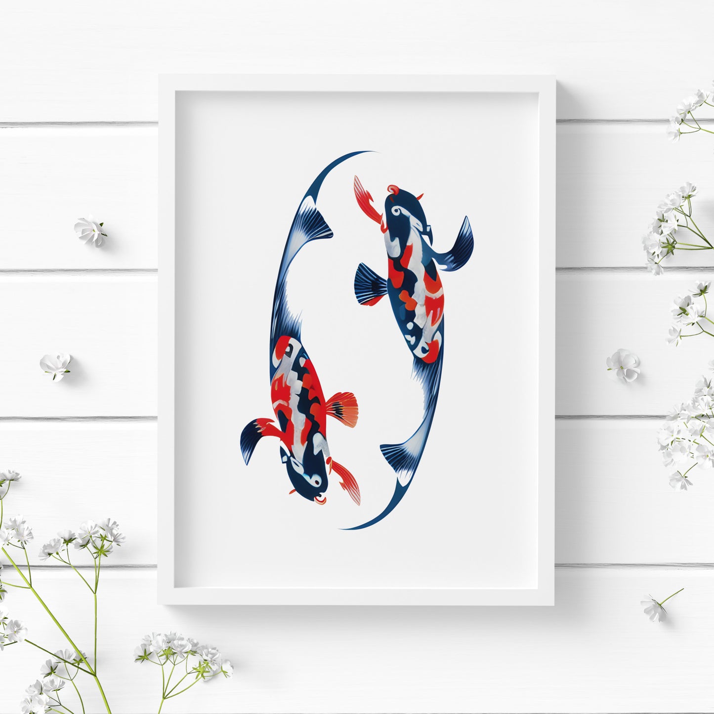 Abstract Koi Fish Yin & Yang Print