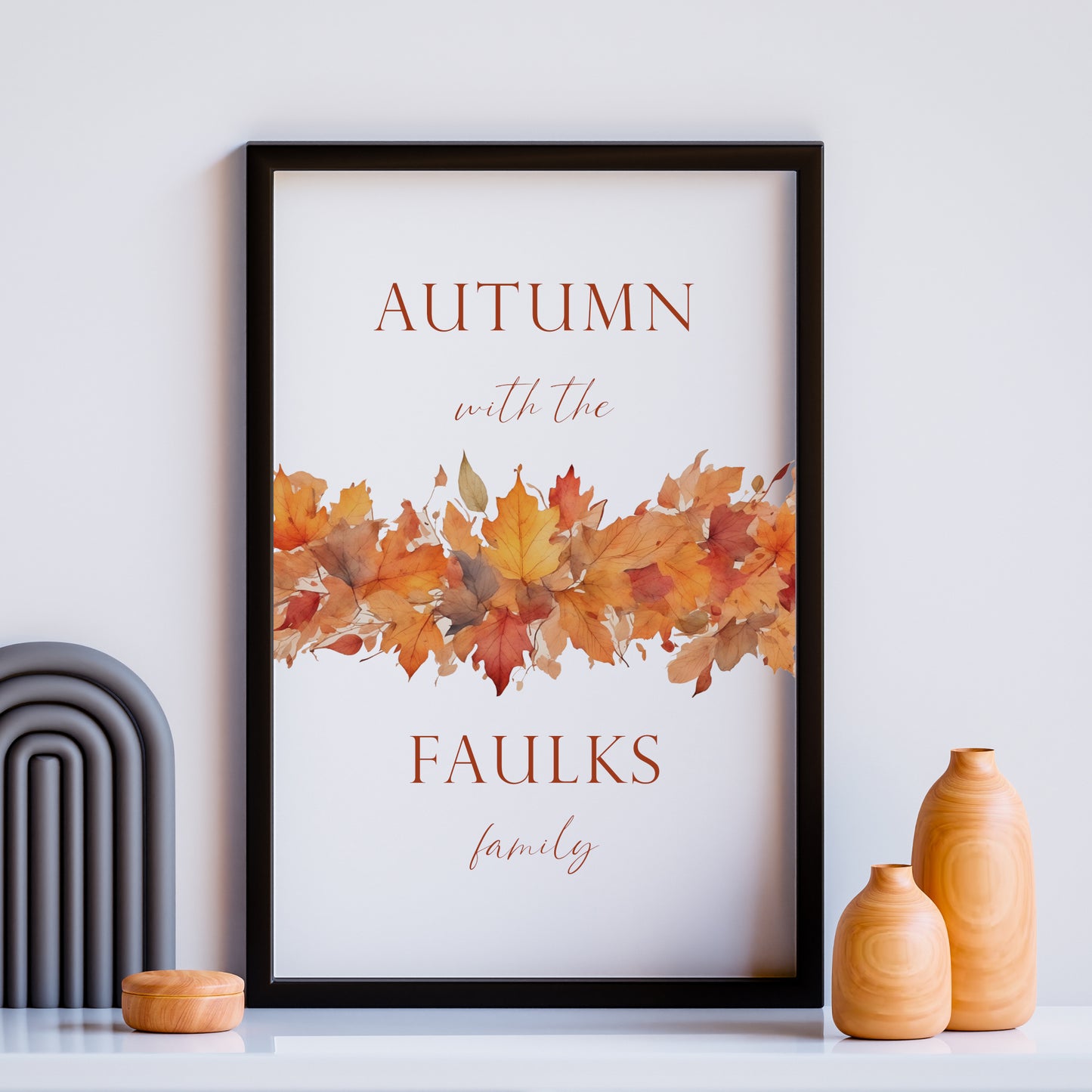 Personalised Autumn With The Family Print