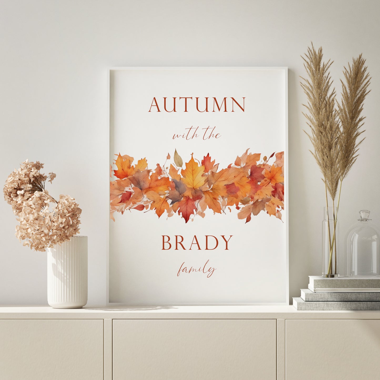 Personalised Autumn With The Family Print