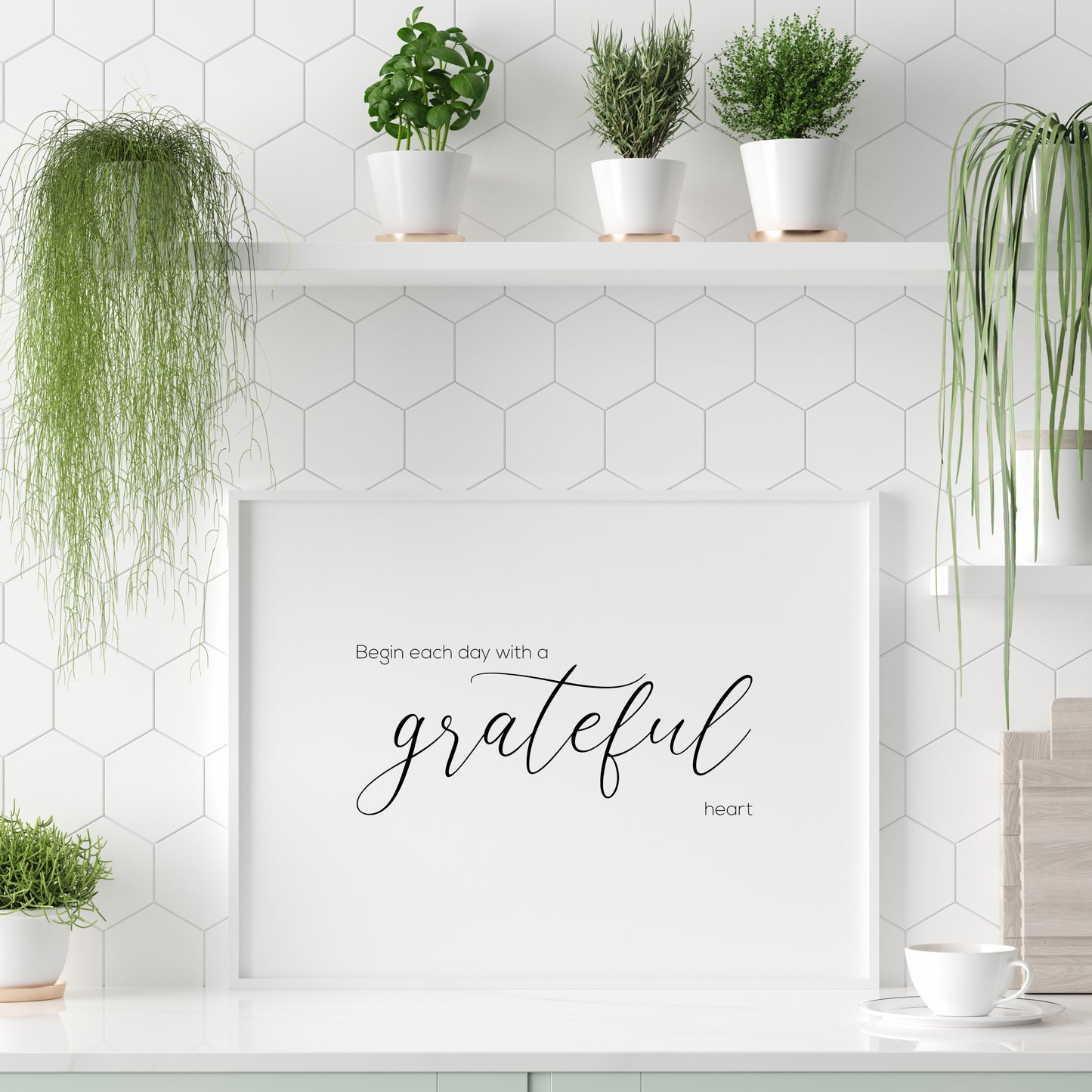 Begin Each Day With A Grateful Heart Print