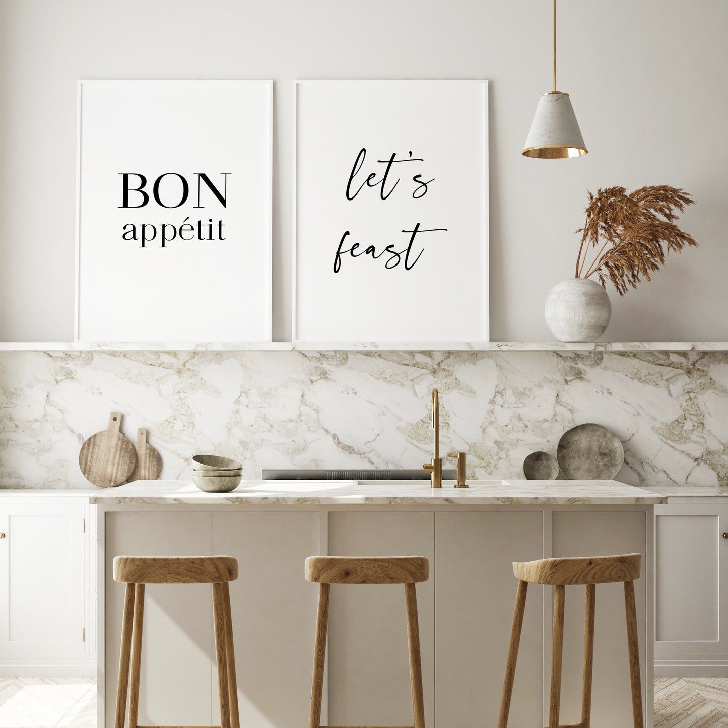 Bon Appetit Let's Feast Prints (Set of 2)