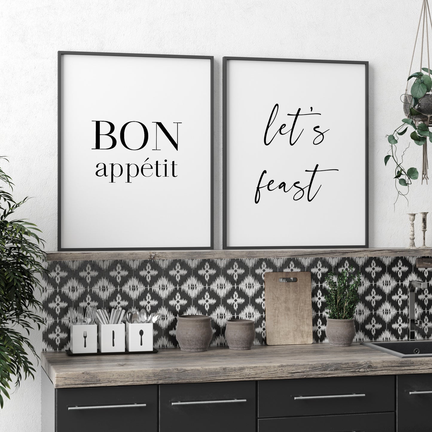 Bon Appetit Let's Feast Prints (Set of 2)