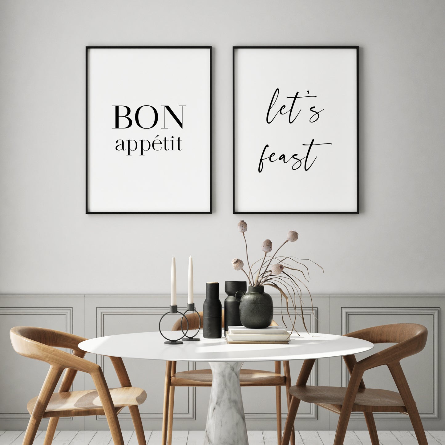 Bon Appetit Let's Feast Prints (Set of 2)