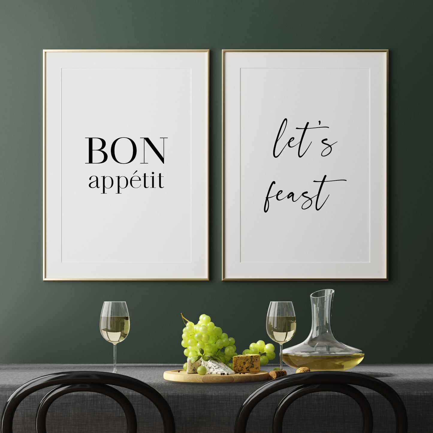 Bon Appetit Let's Feast Prints (Set of 2)