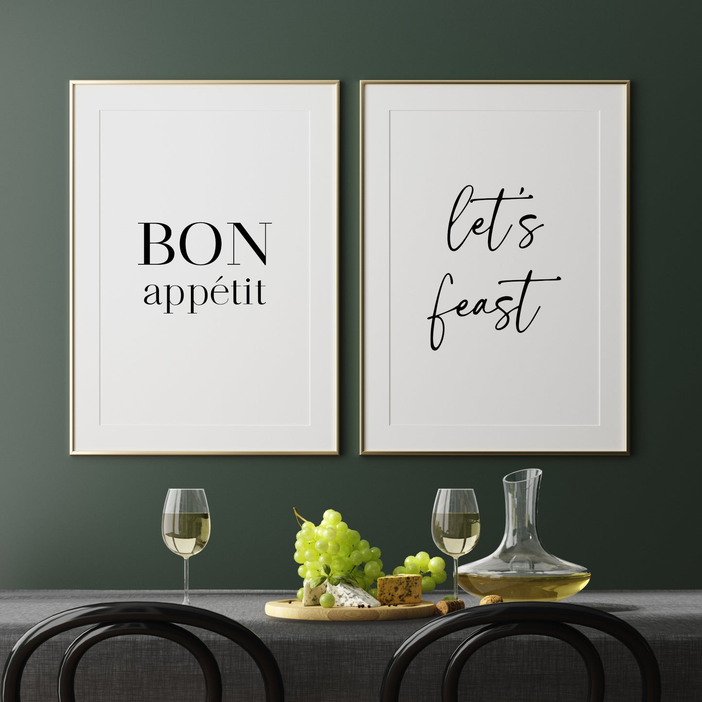 Bon Appetit Let's Feast Prints (Set of 2)