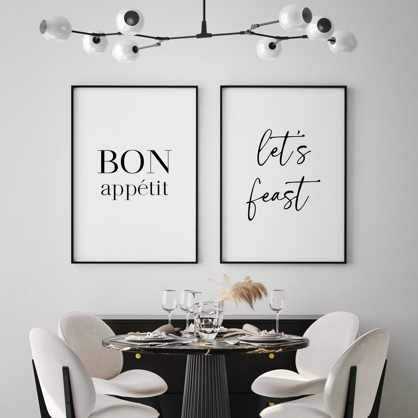 Bon Appetit Let's Feast Prints (Set of 2)