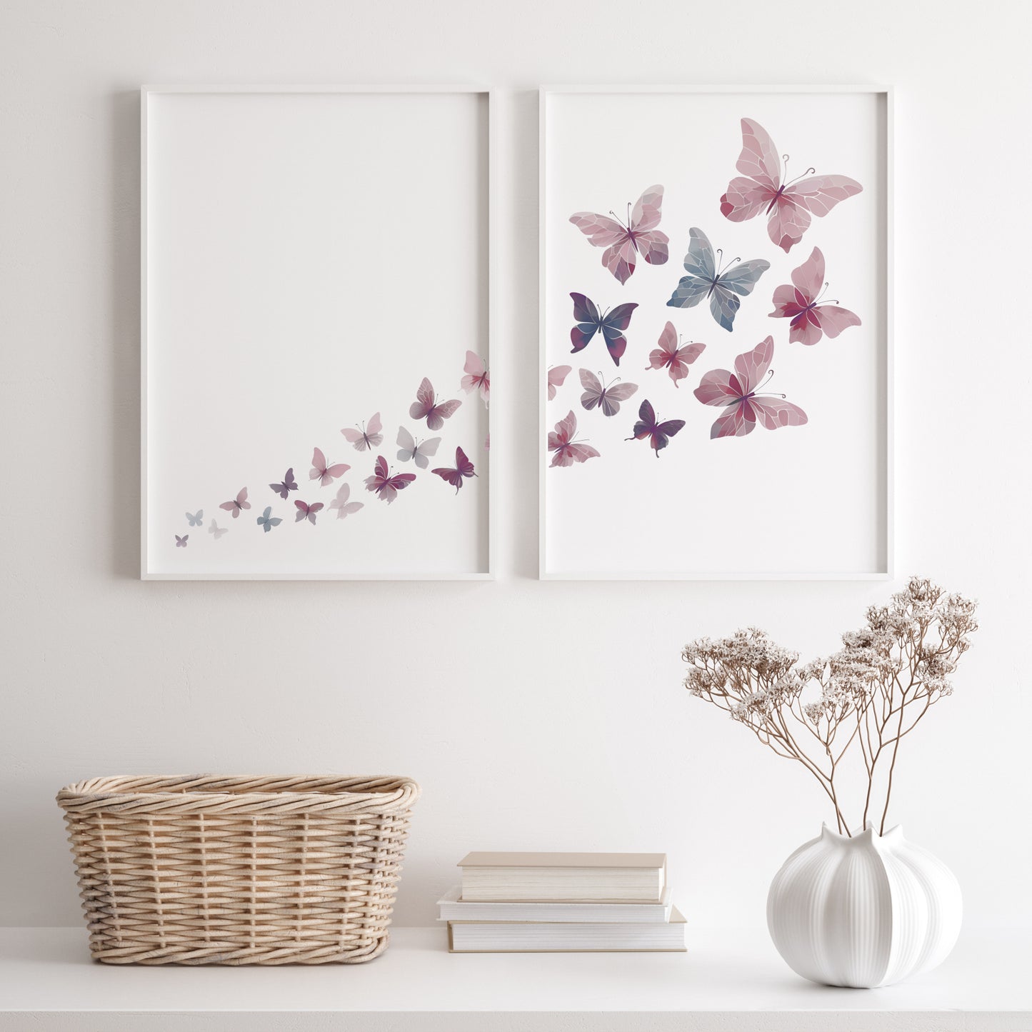 Butterfly Kaleidoscope Diptych Prints (Set of 2)