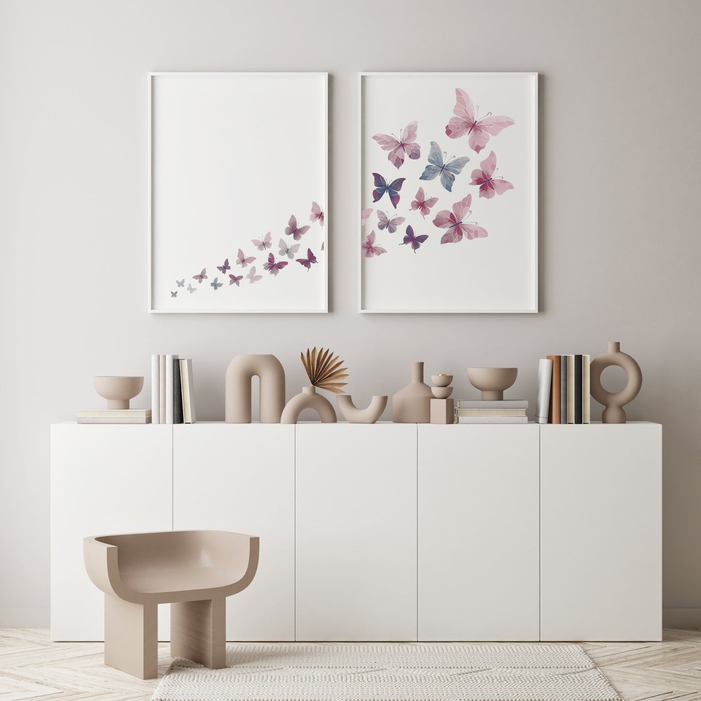 Butterfly Kaleidoscope Diptych Prints (Set of 2)