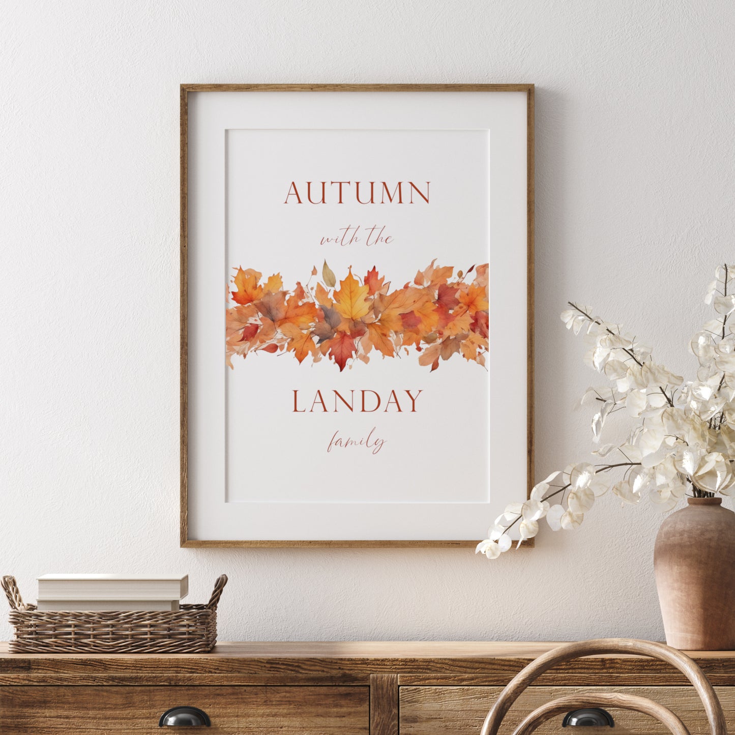 Personalised Autumn With The Family Print