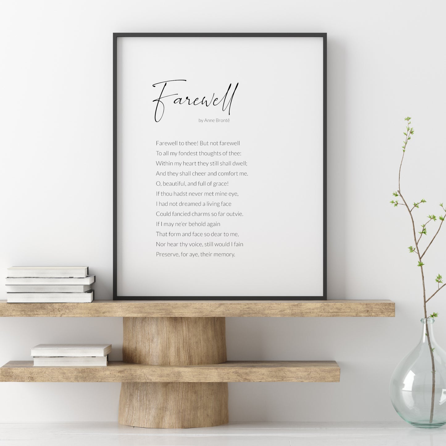 Farewell Print | Anne Brontë Poem