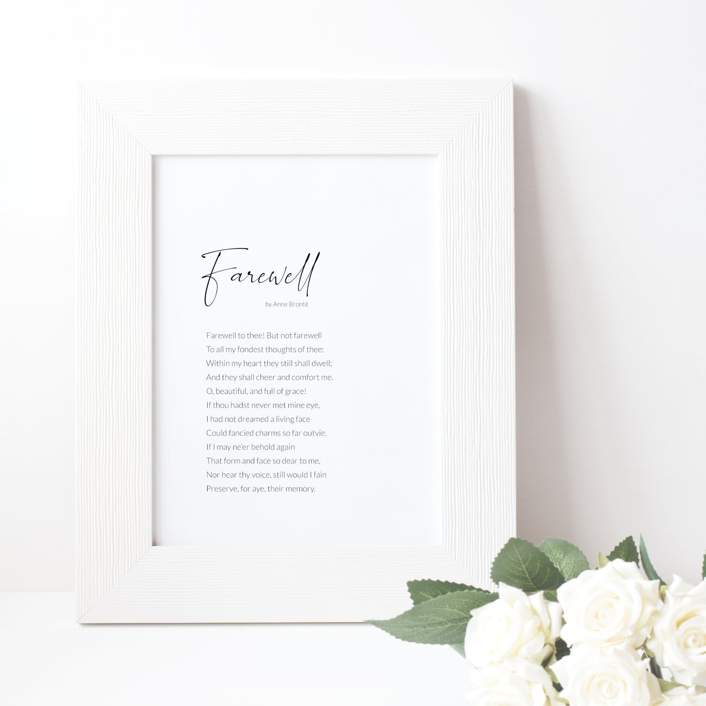 Farewell Print | Anne Brontë Poem