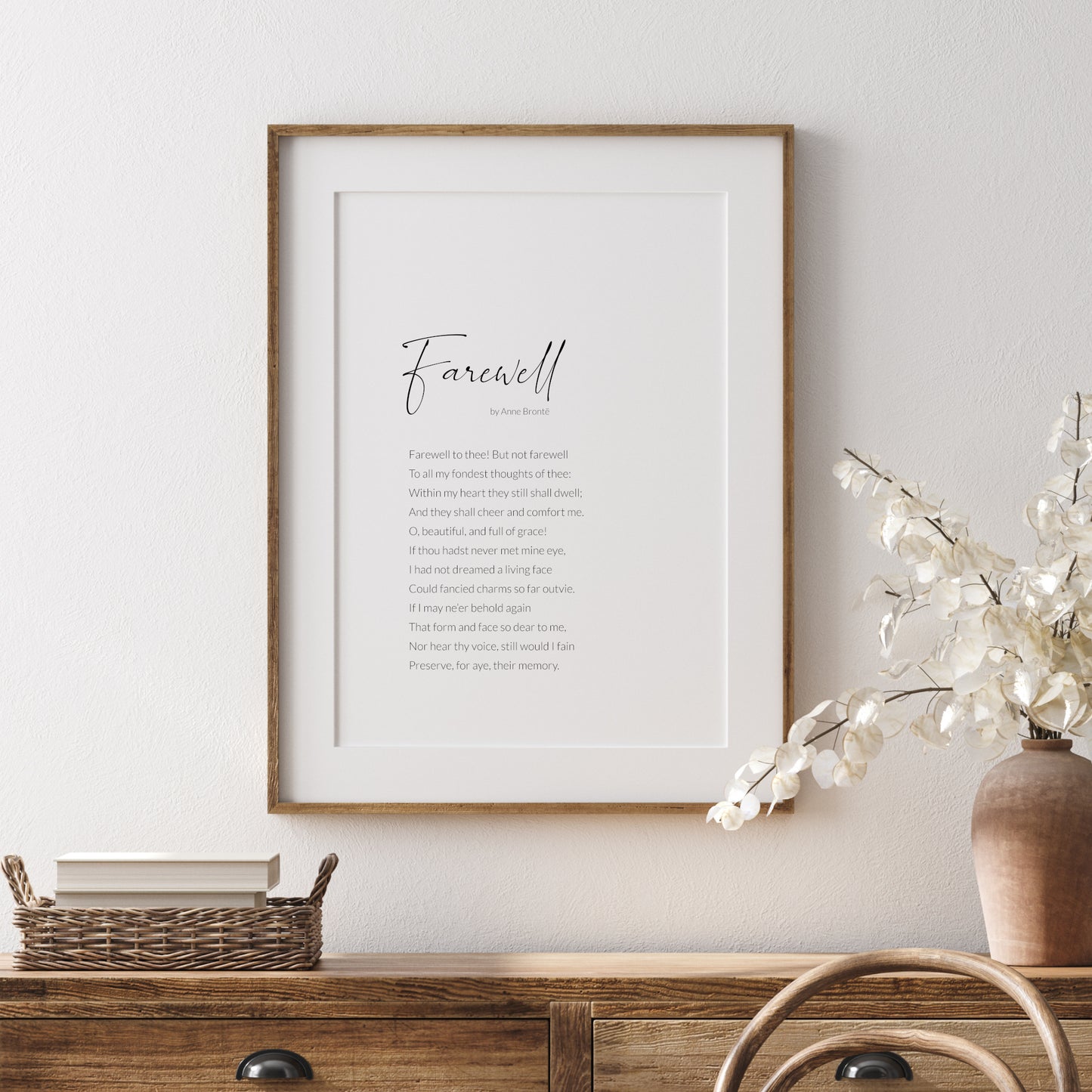 Farewell Print | Anne Brontë Poem