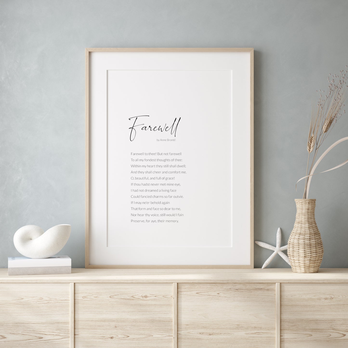 Farewell Print | Anne Brontë Poem