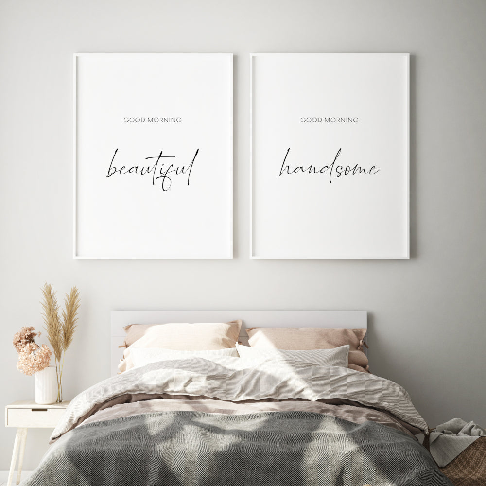 Good Morning Beautiful, Good Morning Handsome Prints (Set of 2)