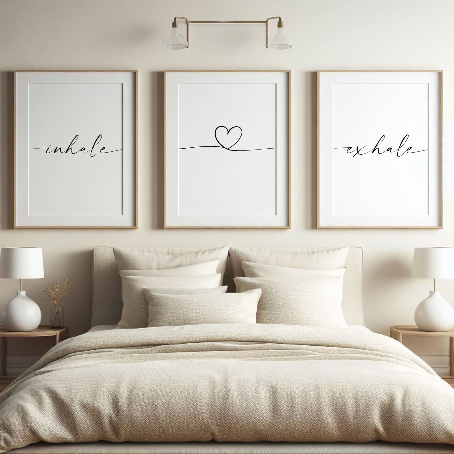 Inhale Exhale With Heart Prints (Set of 3)