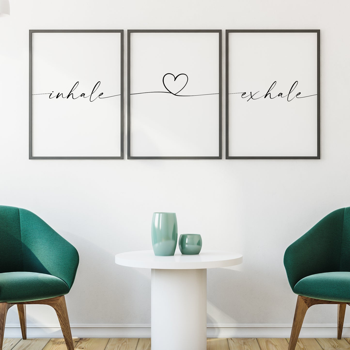 Inhale Exhale With Heart Prints (Set of 3)