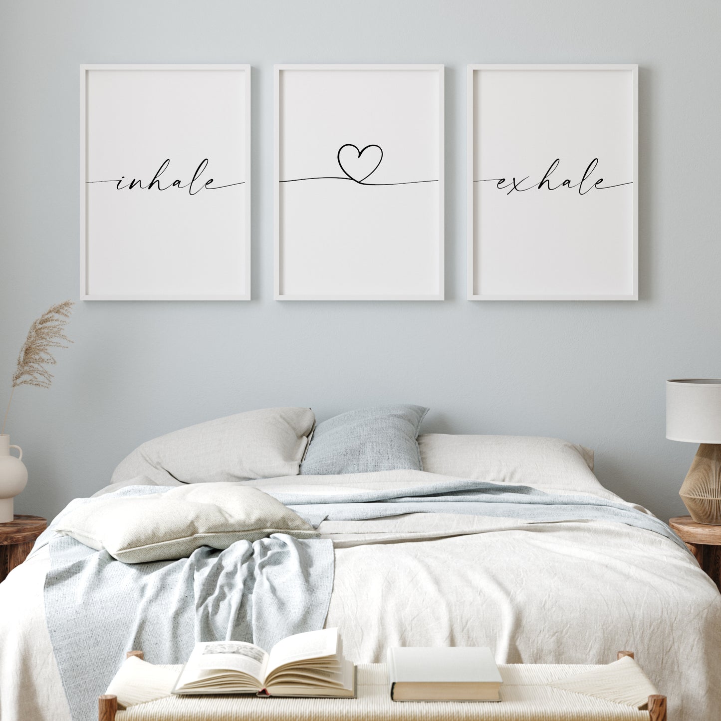 Inhale Exhale With Heart Prints (Set of 3)