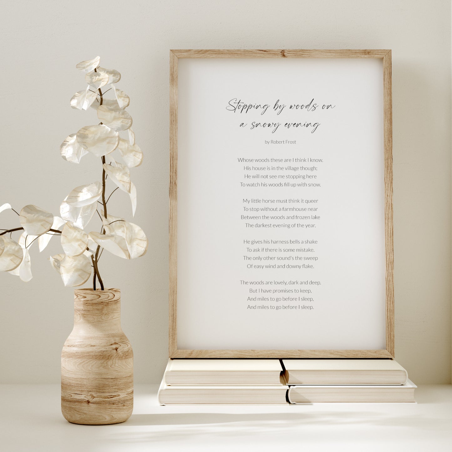 Stopping By Woods On A Snowy Evening by Robert Frost Print