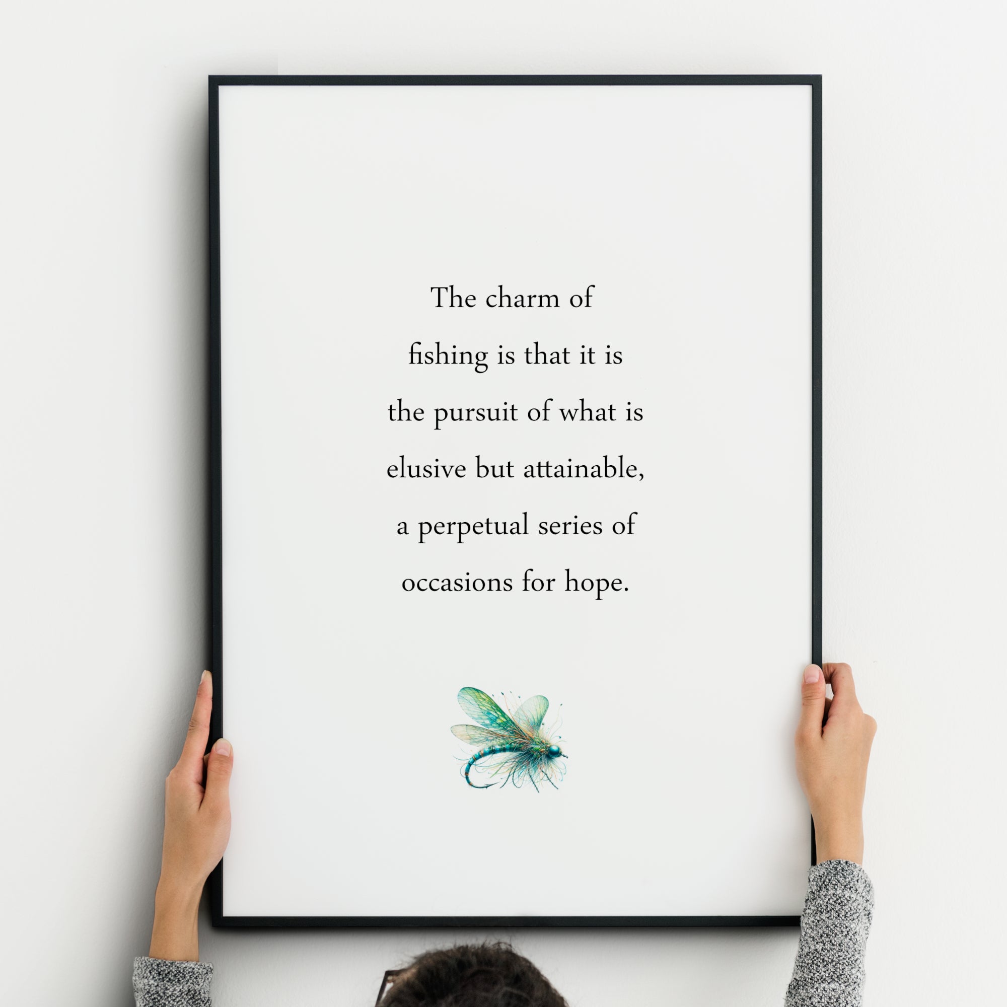 The Charm of Fishing Shower Curtain |oFishing l John Buchan |oElusive |oAttainable |oHope |oBoat |oBathro sale p |oHome Art Decor |oGift