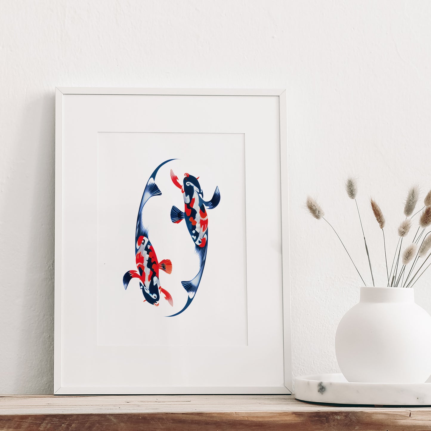 Abstract Koi Fish Yin & Yang Print