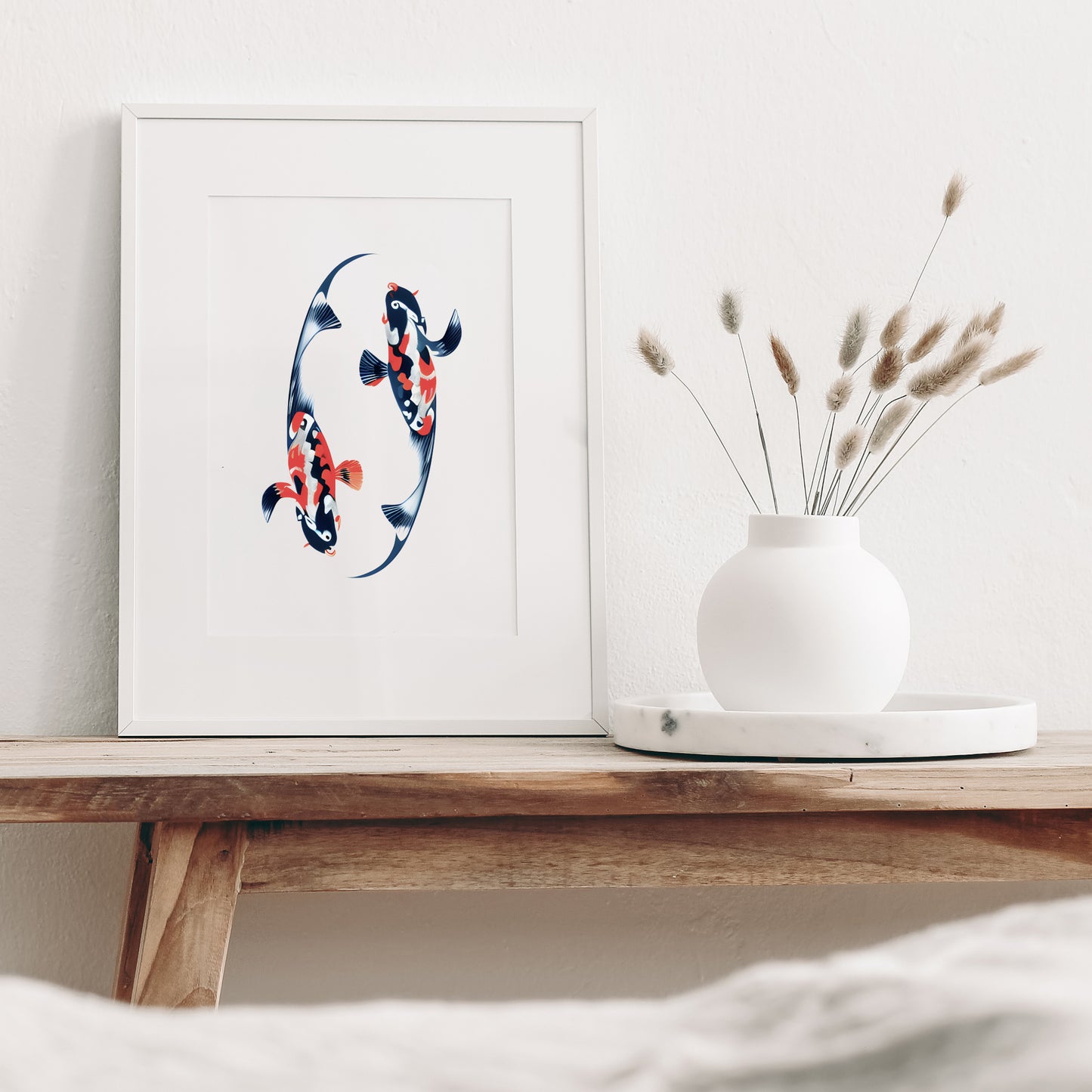 Abstract Koi Fish Yin & Yang Print