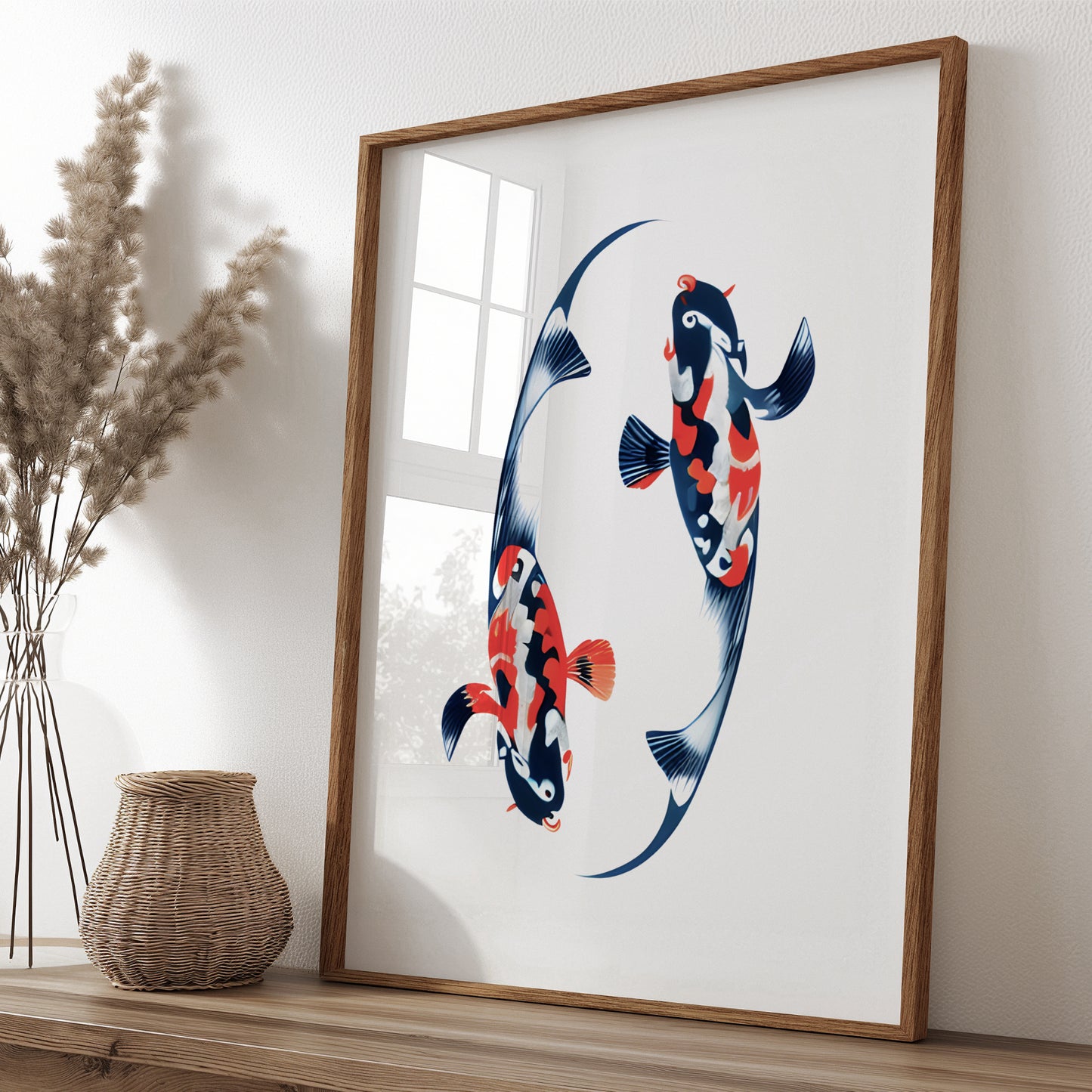 Abstract Koi Fish Yin & Yang Print