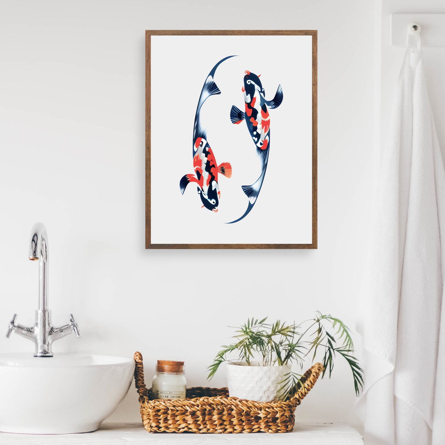 Abstract Koi Fish Yin & Yang Print