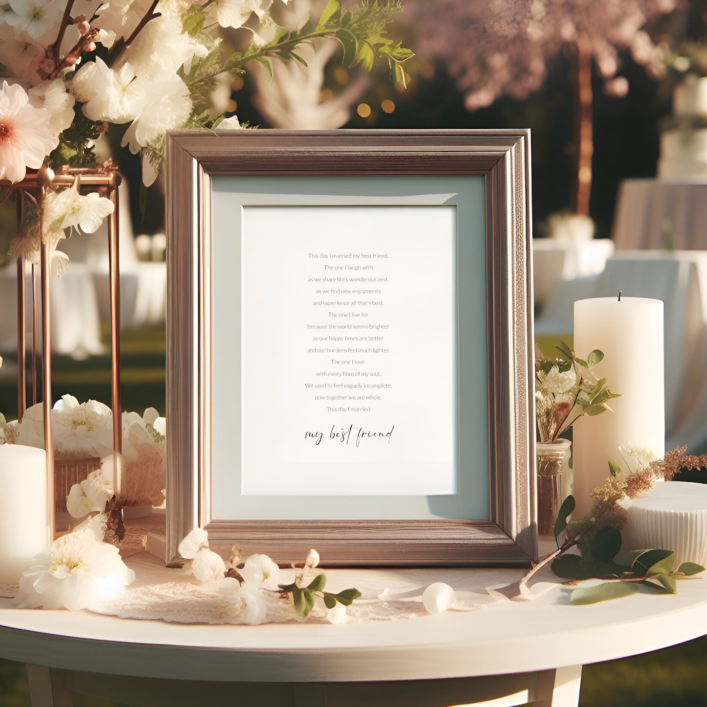 This Day I Married My Best Friend Print, Poem by Unknown