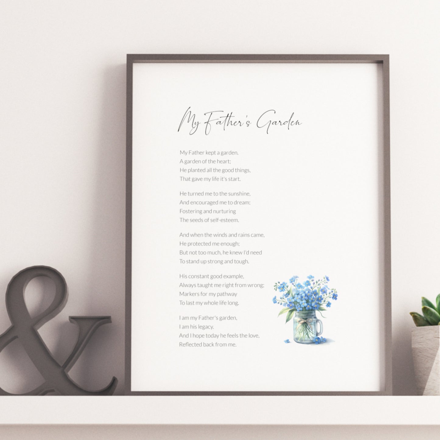 My Father's Garden Print | Poem (Unknown)