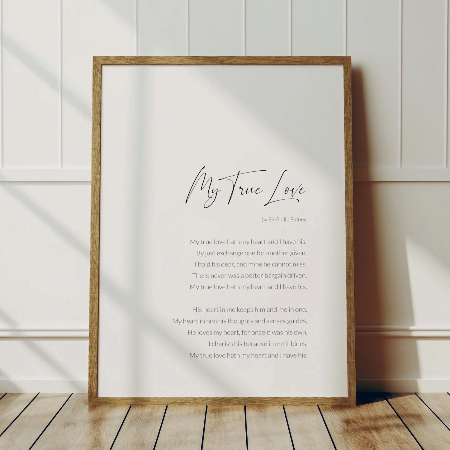 My True Love Print, Poem by Sir Philip Sidney