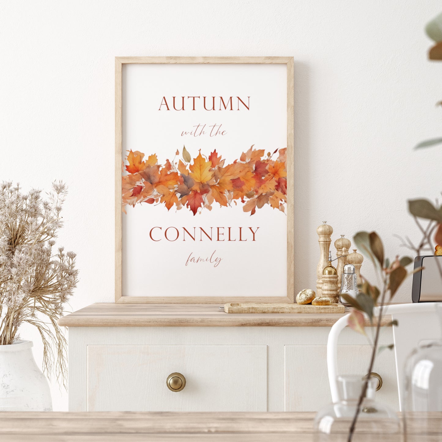 Personalised Autumn With The Family Print