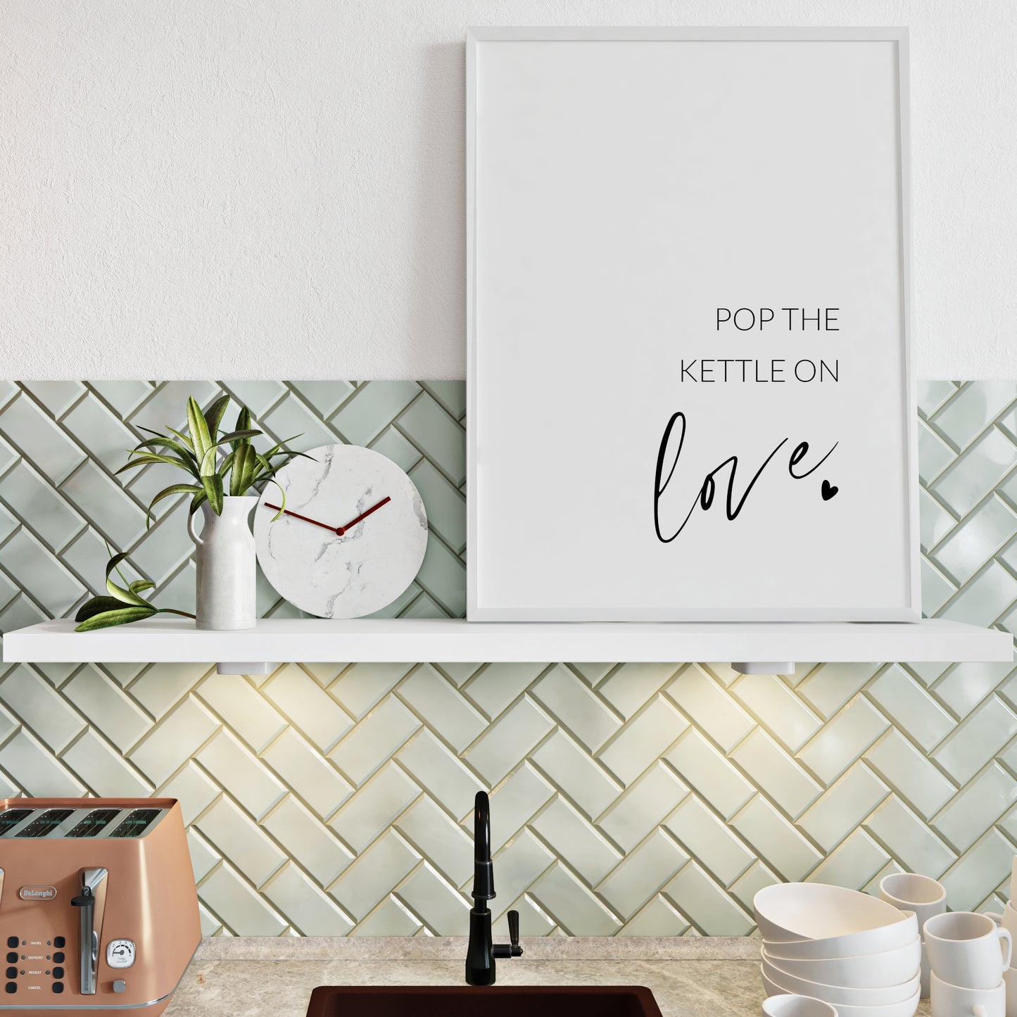 Pop The Kettle On Love Print