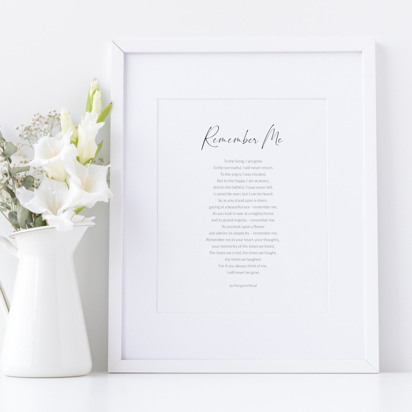 Remember Me Print | Margaret Mead Poem