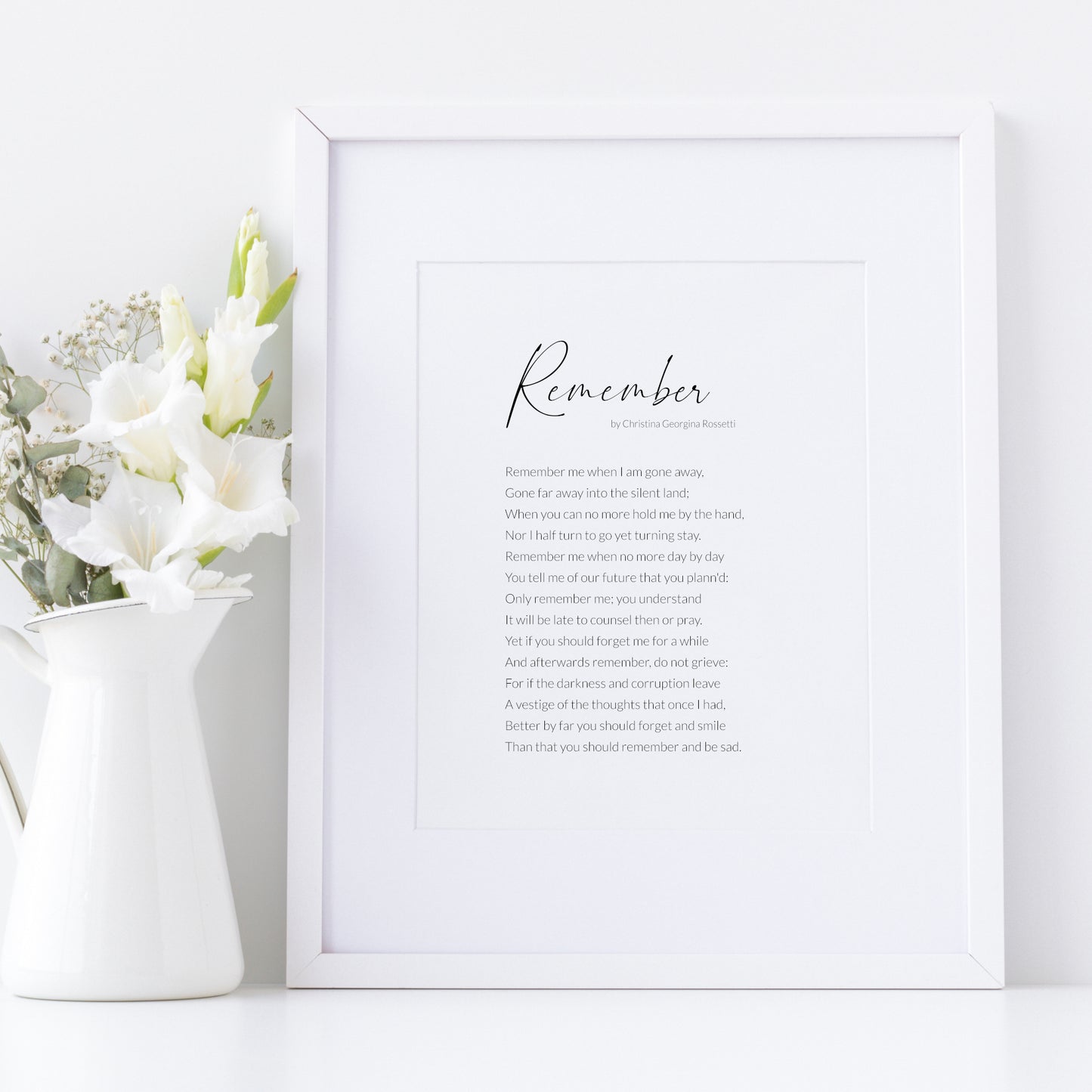 Remember Print | Christina Georgina Rossetti Poem