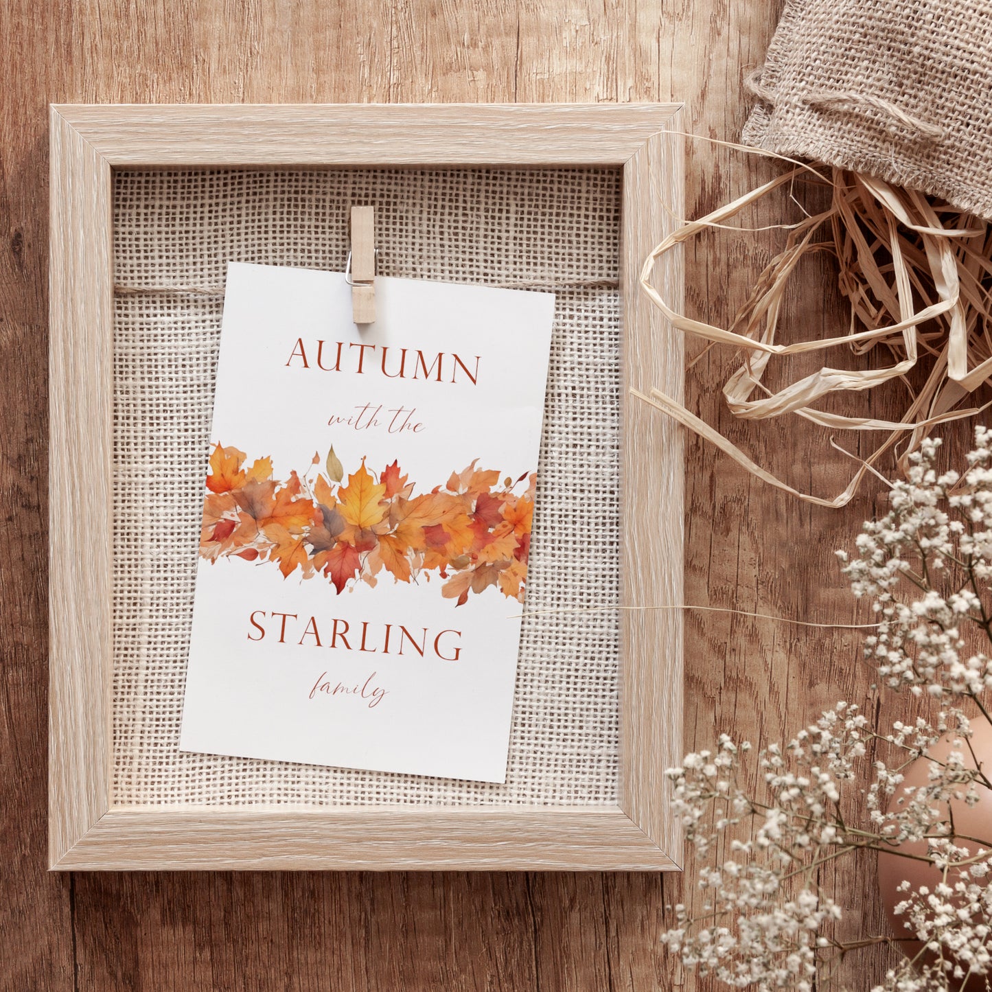 Personalised Autumn With The Family Print