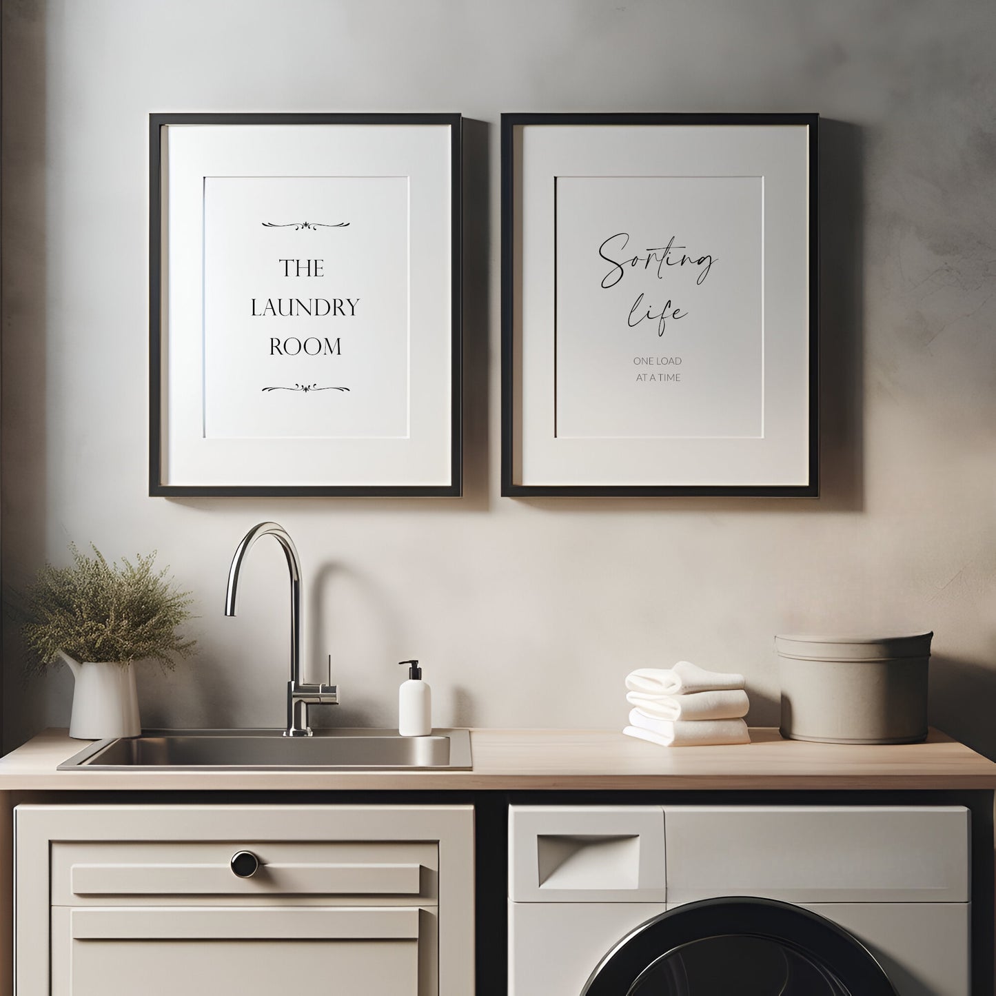 The Laundry Room & Sorting Life One Load At A Time Prints (Set of 2)