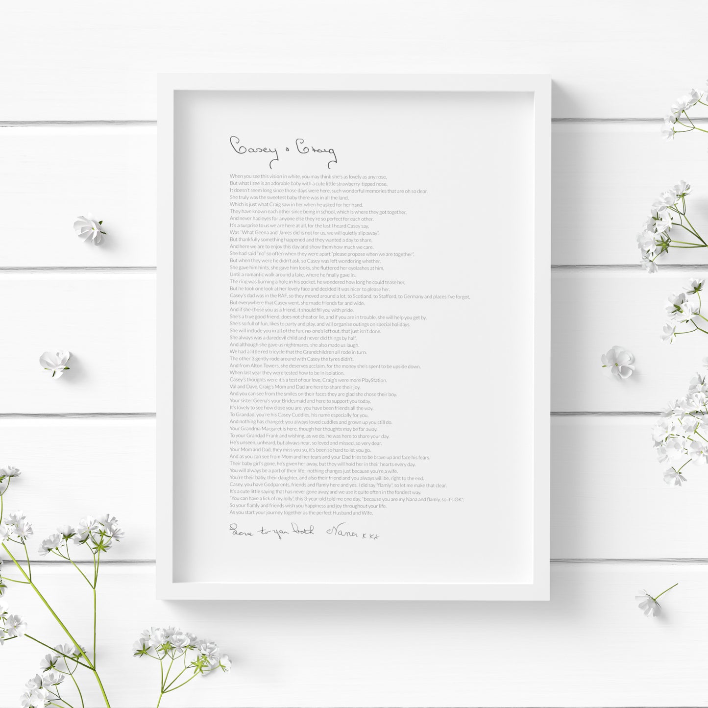 Personalised Wedding Poem