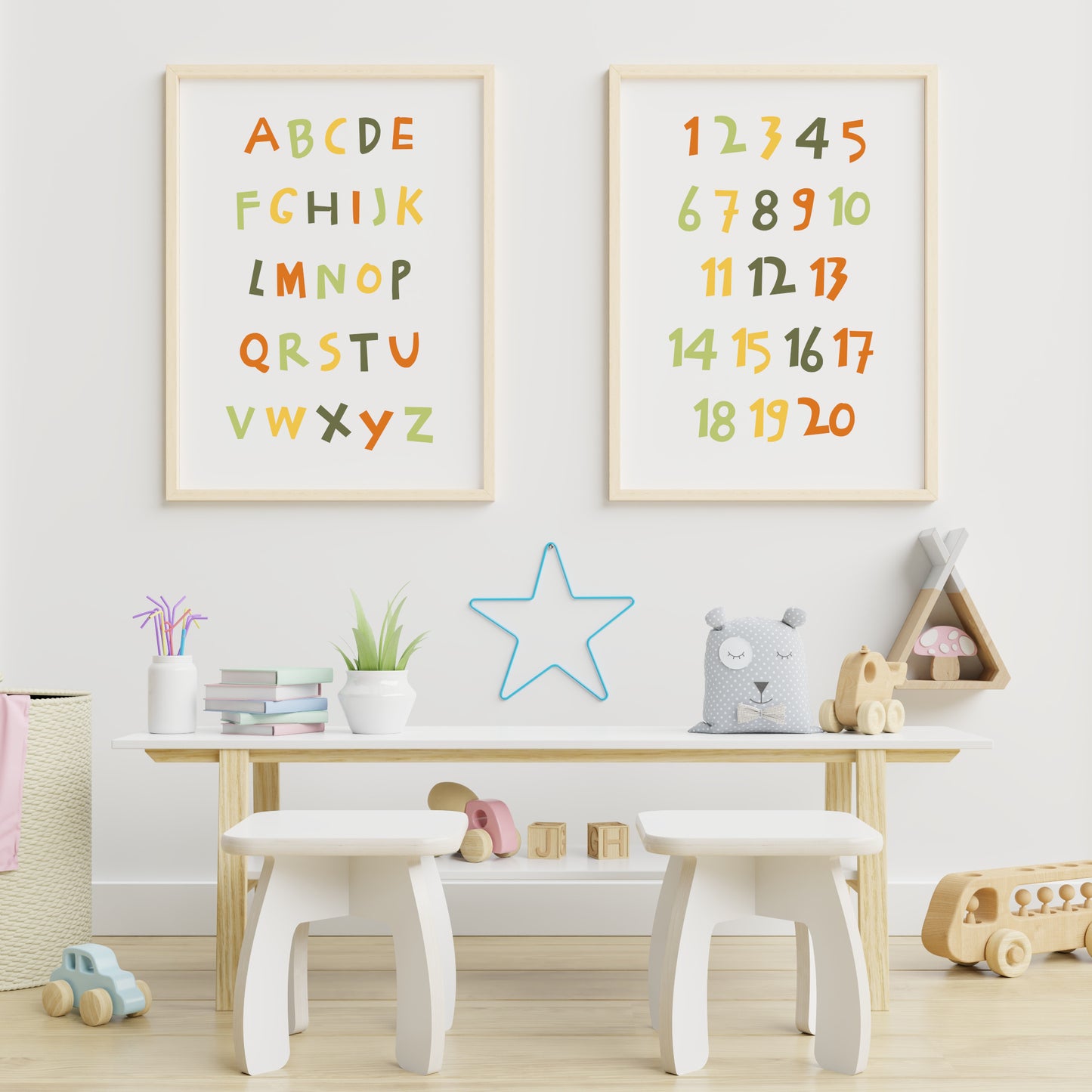 Jungle-Themed Alphabet and Counting Prints (Set of 2)