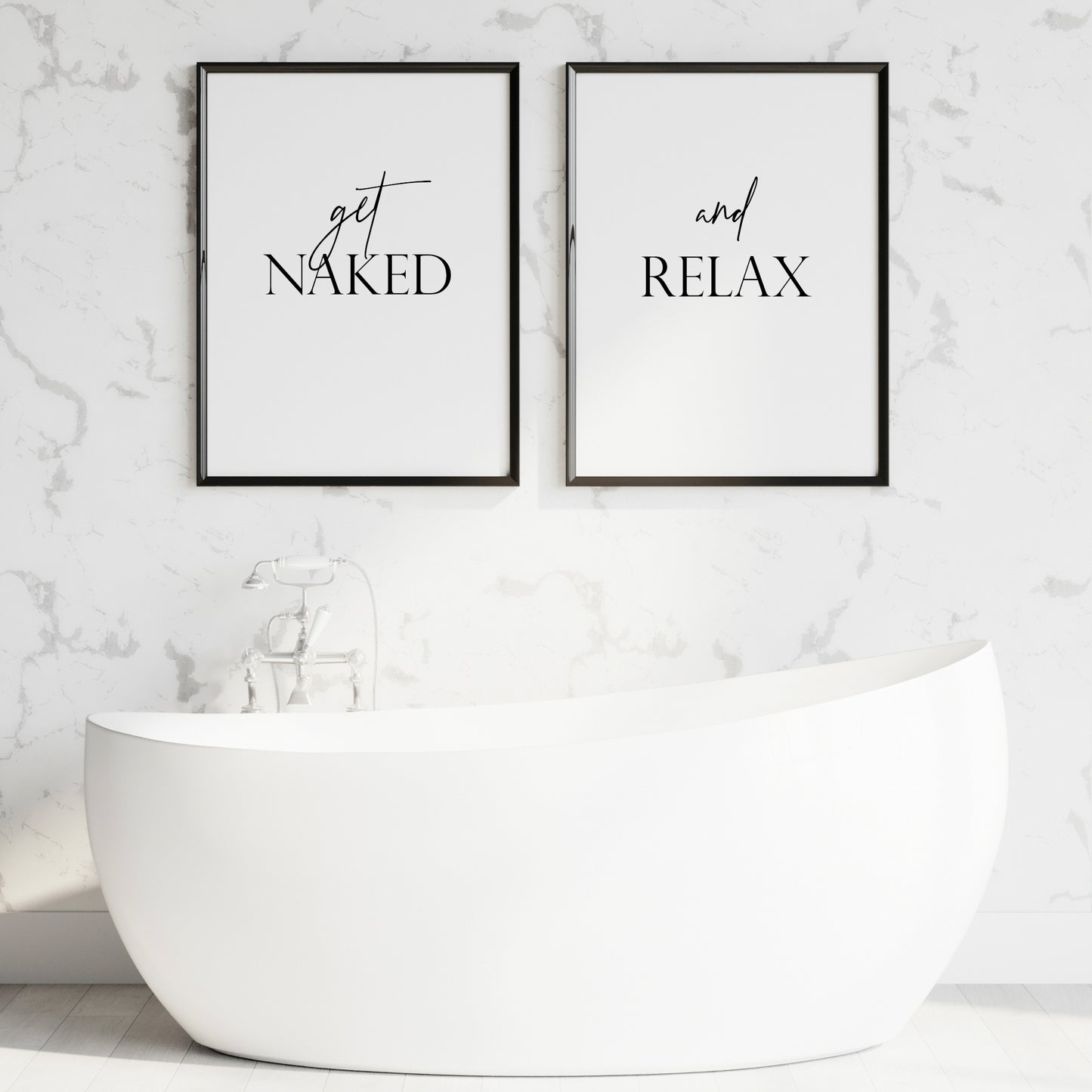 Get Naked And Relax Prints (Set of 2)