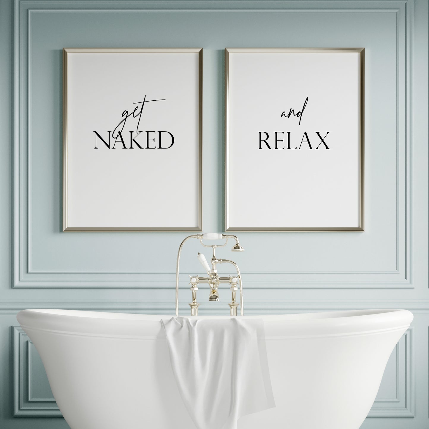 Get Naked And Relax Prints (Set of 2)