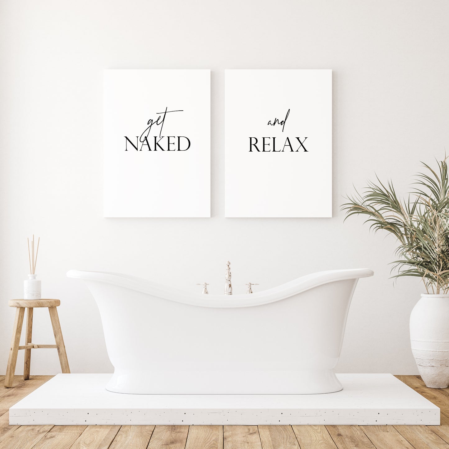 Get Naked And Relax Prints (Set of 2)