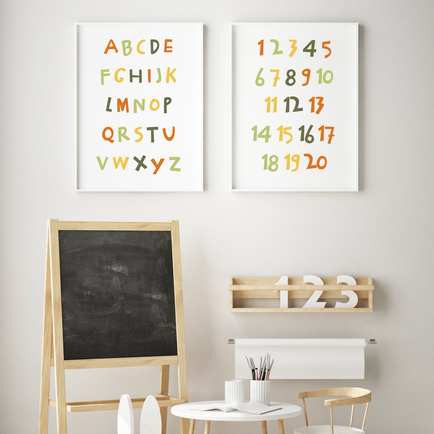 Jungle-Themed Alphabet and Counting Prints (Set of 2)