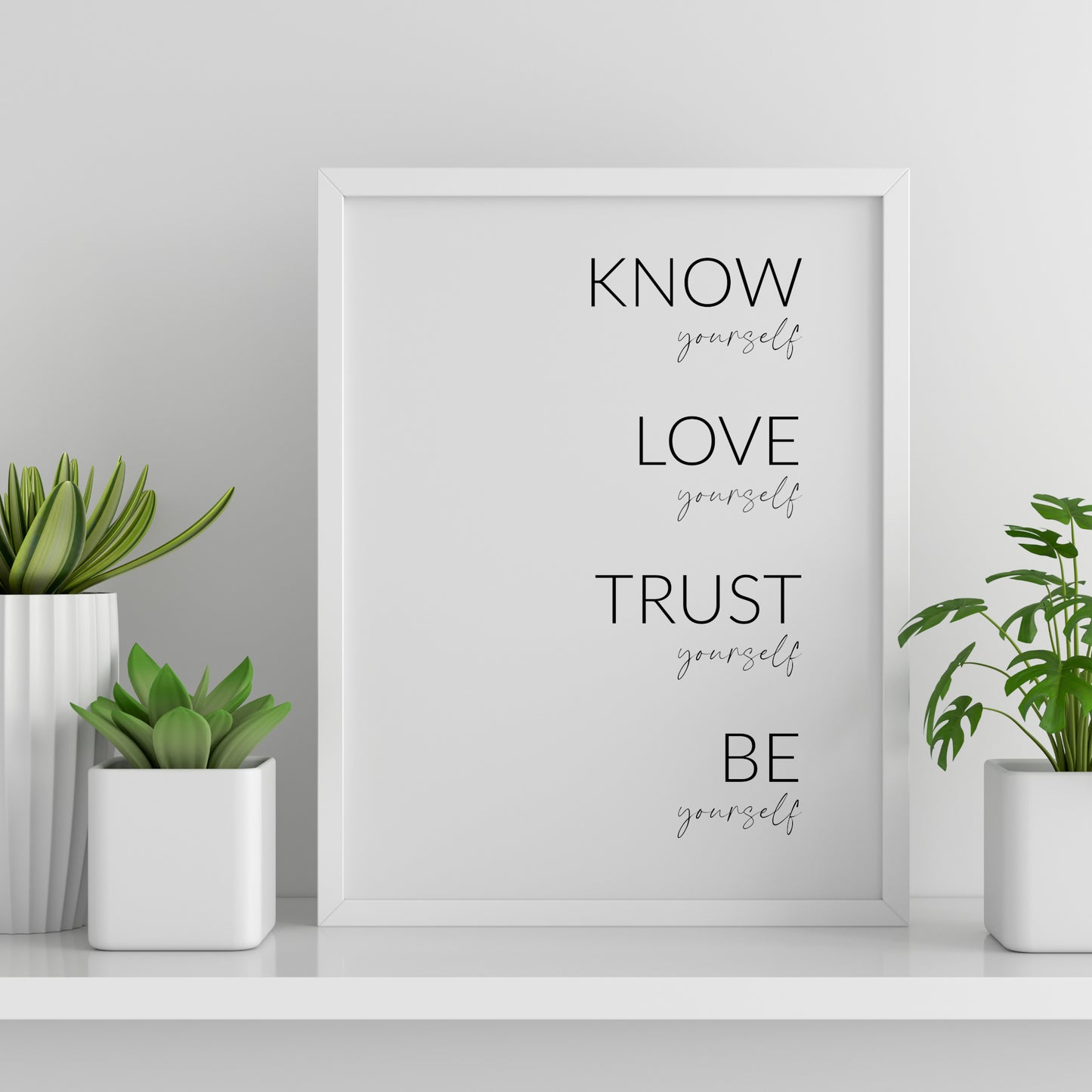 Know, Love, Trust, Be Yourself Print