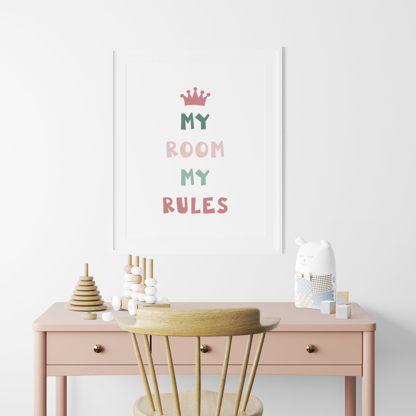 My Room My Rules (Pink & Green) Print