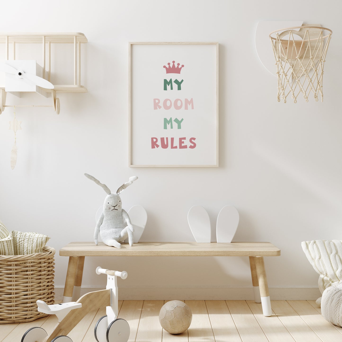 My Room My Rules (Pink & Green) Print