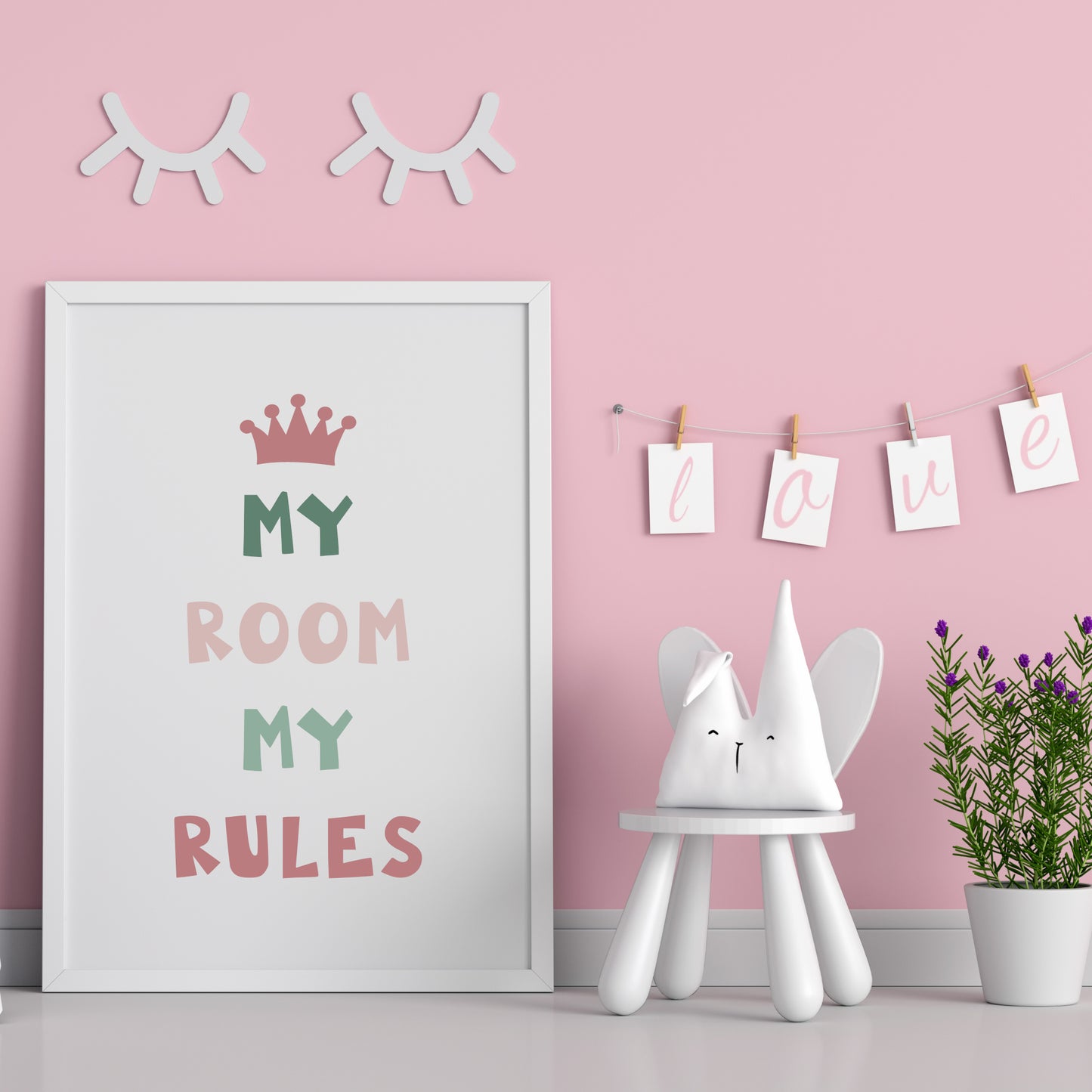 My Room My Rules (Pink & Green) Print