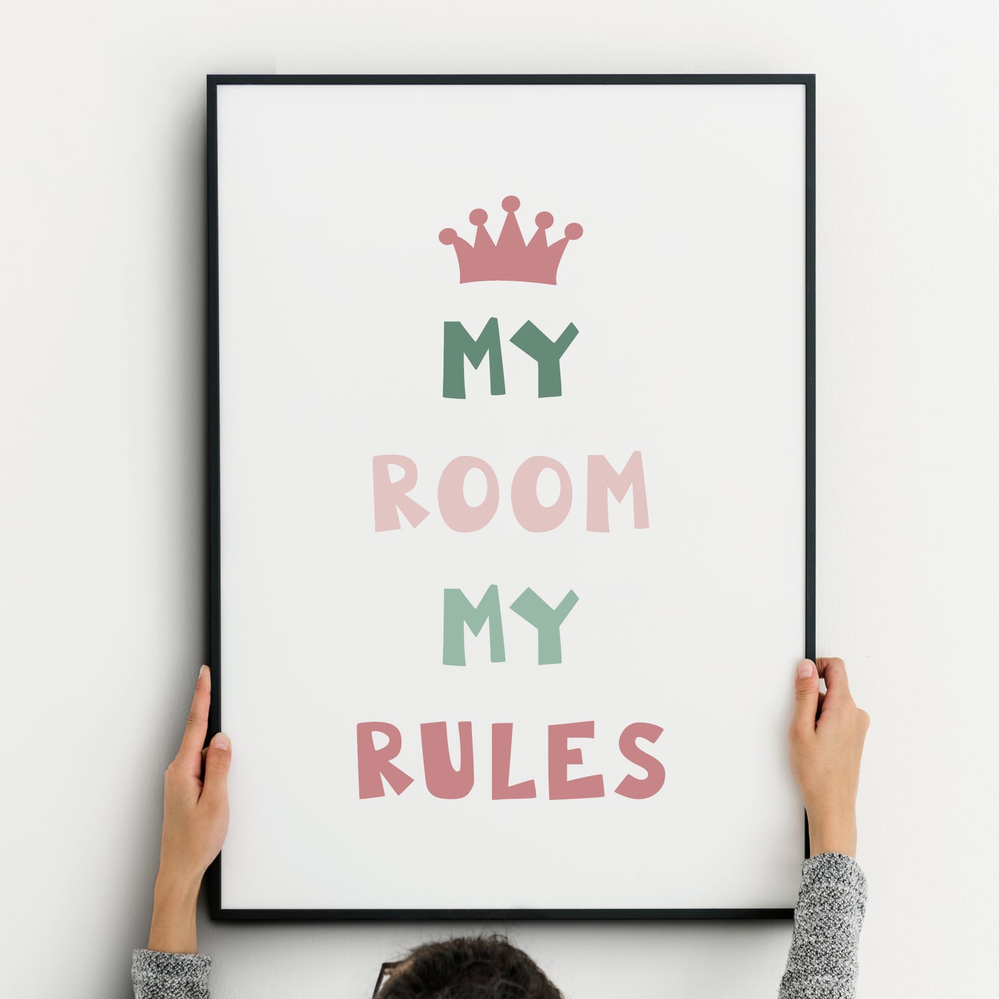 My Room My Rules (Pink & Green) Print